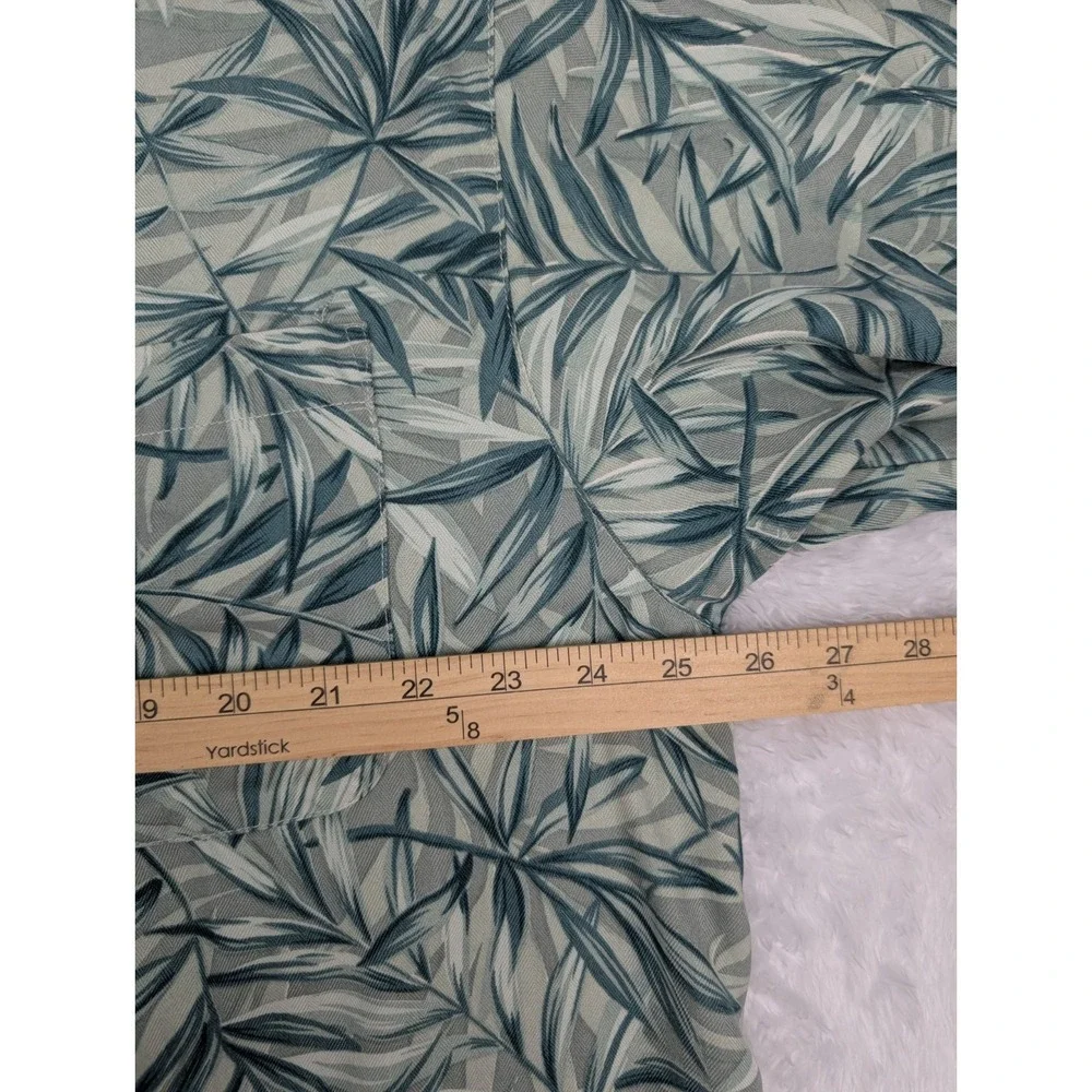 Tommy Bahama Silk‎ Shirt Men's Size XXL Short Sleeve Bamboo Leaf Print *Read